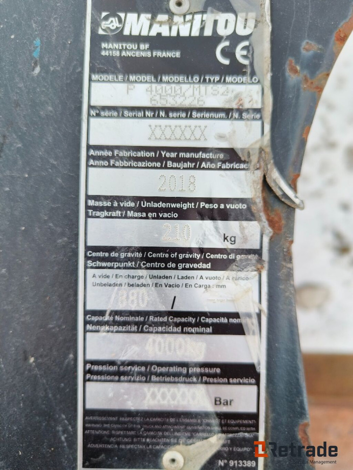 Manitou P4000, Jib/kranarm for teleskoptruck - Навісне обладнання в категорії Будівельна техніка: фото 5 Manitou P4000, Jib/kranarm for teleskoptruck - Навісне обладнання в категорії Будівельна техніка: фото 5