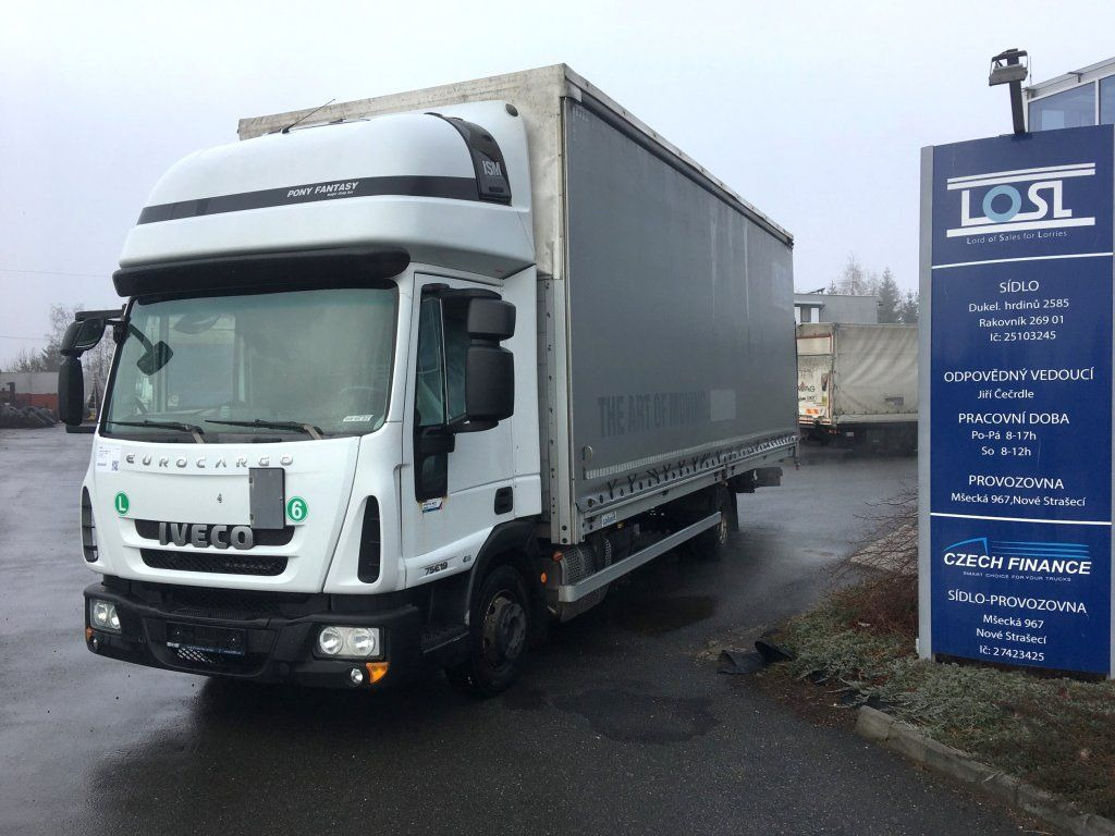Iveco 75-190 Eurocargo 18 Pal. Dhollandia 1000 kg - Тентований фургон: фото 1 Iveco 75-190 Eurocargo 18 Pal. Dhollandia 1000 kg - Тентований фургон: фото 1