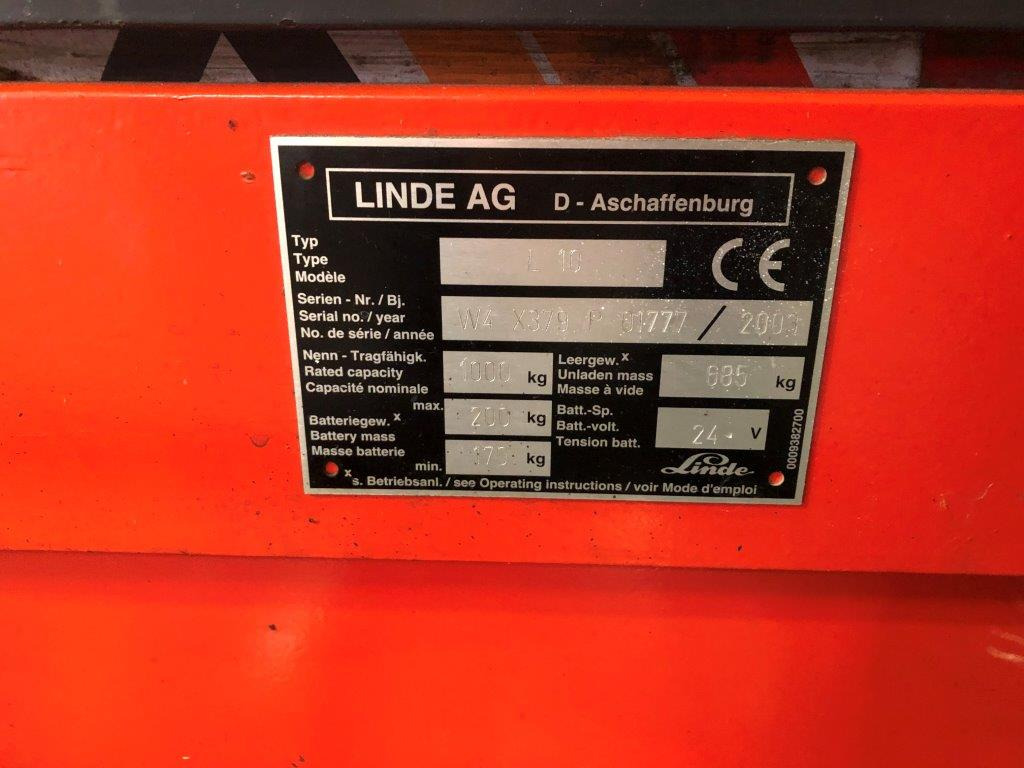 Ant Linde L 10 - high lift truck - stacker - electric pallet truck - pedestrian stacker - Штабелер: фото 3 Ant Linde L 10 - high lift truck - stacker - electric pallet truck - pedestrian stacker - Штабелер: фото 3