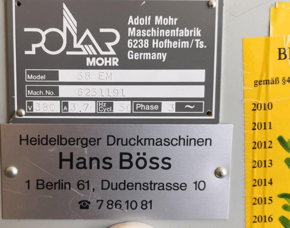 Polar 58 EM cutting machine - Паперорізальна машина: фото 2 Polar 58 EM cutting machine - Паперорізальна машина: фото 2