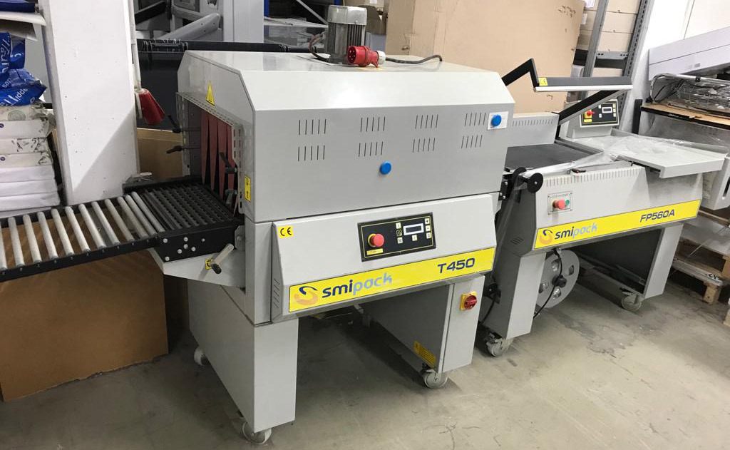 Smipack FP 560 A semi-automatic angle welder with Smipack T 450 single-chamber shrink tunnel - Пакувальне обладнання: фото 2 Smipack FP 560 A semi-automatic angle welder with Smipack T 450 single-chamber shrink tunnel - Пакувальне обладнання: фото 2