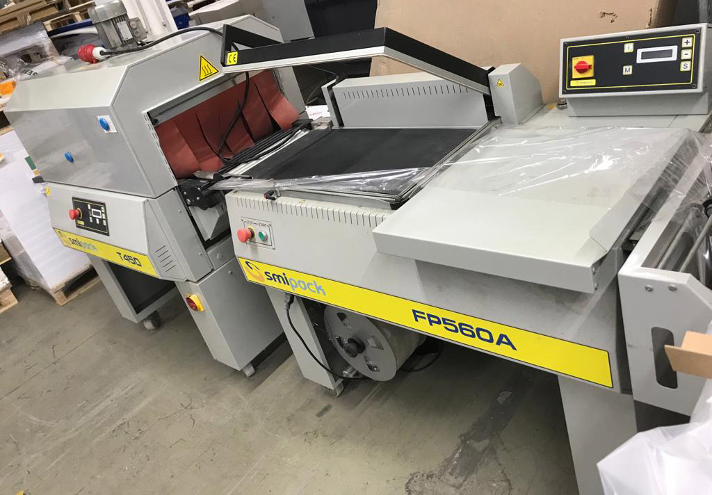 Smipack FP 560 A semi-automatic angle welder with Smipack T 450 single-chamber shrink tunnel - Пакувальне обладнання: фото 1 Smipack FP 560 A semi-automatic angle welder with Smipack T 450 single-chamber shrink tunnel - Пакувальне обладнання: фото 1