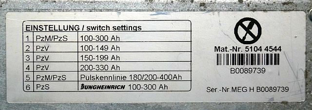 Електрична система в категорії Вантажно-розвантажувальна техніка Jungheinrich 51044544 | build in charger 24V/30A 100-300Ah sn. B0089739: фото 6