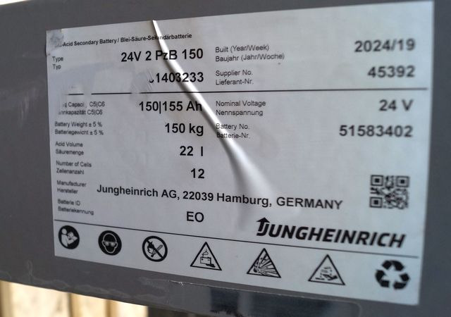 Jungheinrich unknown | Battery 24 2PZB150 year 2024 weight 150 kg sn. C81403233 - Аккумулятор в категорії Вантажно-розвантажувальна техніка: фото 3 Jungheinrich unknown | Battery 24 2PZB150 year 2024 weight 150 kg sn. C81403233 - Аккумулятор в категорії Вантажно-розвантажувальна техніка: фото 3