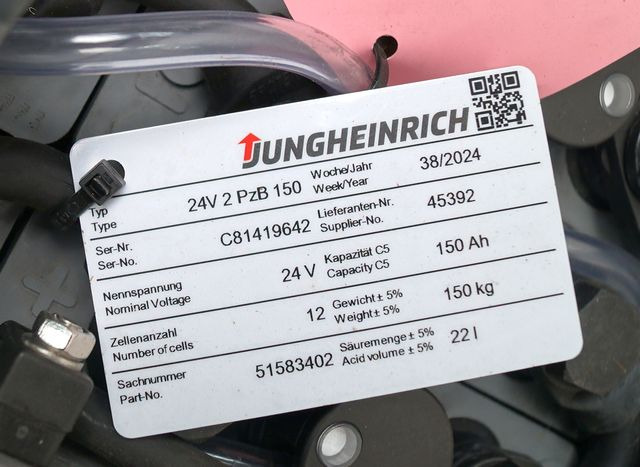 Jungheinrich unknown | Battery 24 2PZB150 year 2024 weight 150 kg sn. C81419642 - Аккумулятор в категорії Вантажно-розвантажувальна техніка: фото 4 Jungheinrich unknown | Battery 24 2PZB150 year 2024 weight 150 kg sn. C81419642 - Аккумулятор в категорії Вантажно-розвантажувальна техніка: фото 4