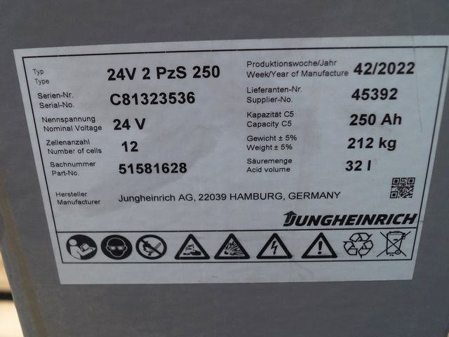 Jungheinrich unknown | Battery 24 2PZS250 year 2022 weight 212 kg sn. C81323536 - Аккумулятор в категорії Вантажно-розвантажувальна техніка: фото 3 Jungheinrich unknown | Battery 24 2PZS250 year 2022 weight 212 kg sn. C81323536 - Аккумулятор в категорії Вантажно-розвантажувальна техніка: фото 3