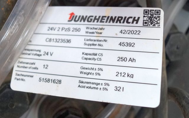 Jungheinrich unknown | Battery 24 2PZS250 year 2022 weight 212 kg sn. C81323536 - Аккумулятор в категорії Вантажно-розвантажувальна техніка: фото 4 Jungheinrich unknown | Battery 24 2PZS250 year 2022 weight 212 kg sn. C81323536 - Аккумулятор в категорії Вантажно-розвантажувальна техніка: фото 4