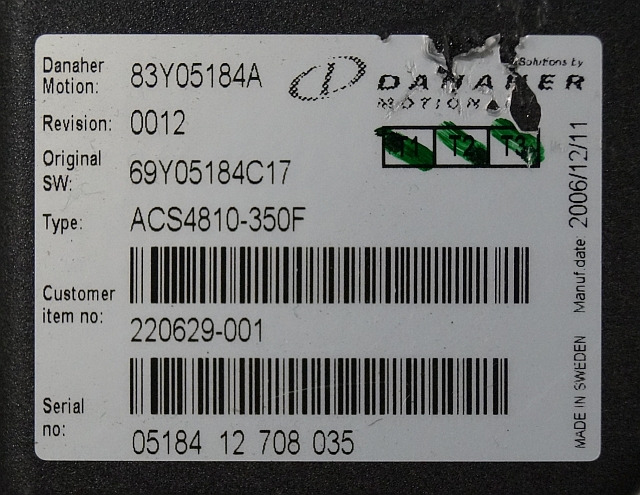Toyota/BT 220629-001 | Danaher motion AC Superdrive motor controller 83Y05184A A - Блок управління в категорії Вантажно-розвантажувальна техніка: фото 2 Toyota/BT 220629-001 | Danaher motion AC Superdrive motor controller 83Y05184A A - Блок управління в категорії Вантажно-розвантажувальна техніка: фото 2