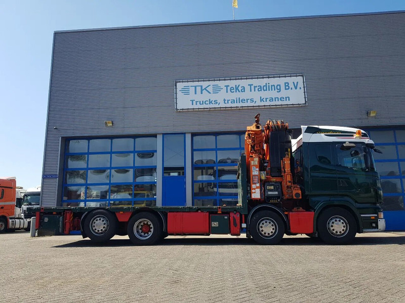 Бортова вантажівка/ Платформа, Вантажівка з маніпулятором Scania R420 8x2 HIAB 800E-7 Hipro 80 ton/meter Winch Retarder: фото 8