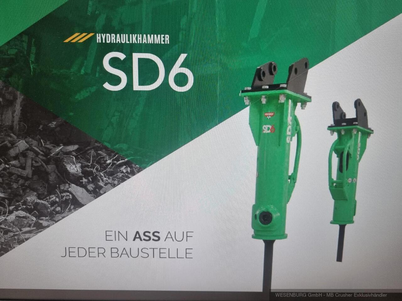 Montabert Hydraulikhammer SD6 Trägerklasse: 0,7 - 1,2 t - Гідравлічний молот в категорії Будівельна техніка: фото 1 Montabert Hydraulikhammer SD6 Trägerklasse: 0,7 - 1,2 t - Гідравлічний молот в категорії Будівельна техніка: фото 1