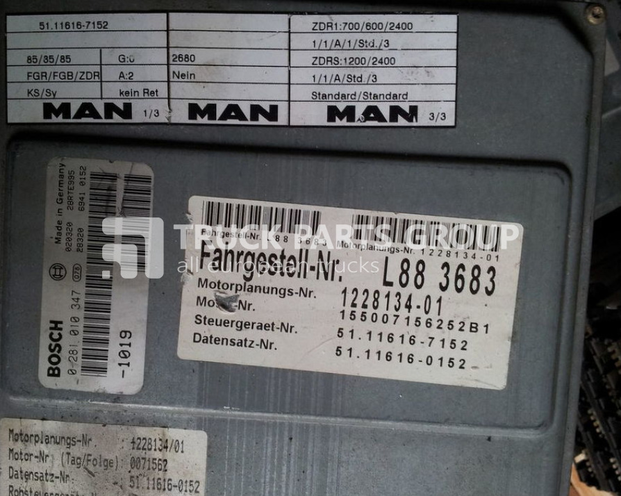 MAN ECU EDC, engine control unit 4 series , L2000, 51116167173, 5111 control unit - Блок управління в категорії Вантажівки: фото 3 MAN ECU EDC, engine control unit 4 series , L2000, 51116167173, 5111 control unit - Блок управління в категорії Вантажівки: фото 3