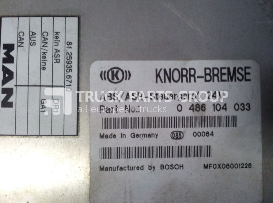 MAN L2000, ASR - CI12 EBS, ABS control unit, 81259356710, 0486104033 control unit - Блок управління в категорії Вантажівки: фото 2 MAN L2000, ASR - CI12 EBS, ABS control unit, 81259356710, 0486104033 control unit - Блок управління в категорії Вантажівки: фото 2