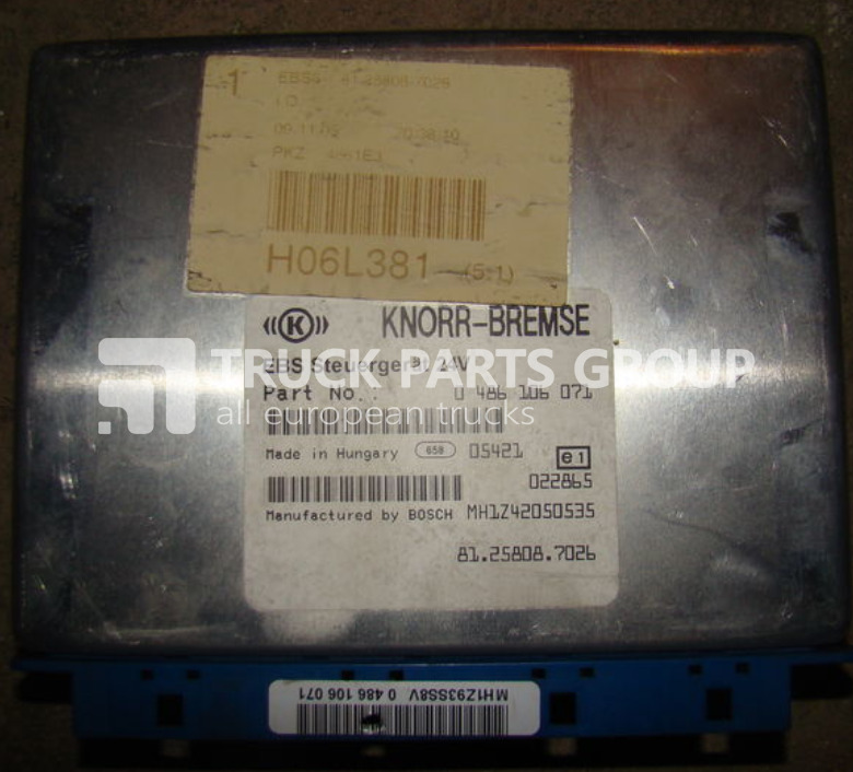MAN TGA, TGX, Control unit EBS, EDC, ECU, 81258087026, 0486106071, 5/8 control unit - Блок управління в категорії Вантажівки: фото 2 MAN TGA, TGX, Control unit EBS, EDC, ECU, 81258087026, 0486106071, 5/8 control unit - Блок управління в категорії Вантажівки: фото 2