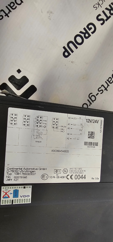 MAN MAN TGX, TGX EURO6 emission tachograph, typ SE5000, by STONERIDGE electronics, road control system 12V/24V, 1381.7550303007, A3C0604540020, A2C16768800, 0000785068, 900208R7, 81271016595, 81258177131 - Запчастини в категорії Вантажівки: фото 4 MAN MAN TGX, TGX EURO6 emission tachograph, typ SE5000, by STONERIDGE electronics, road control system 12V/24V, 1381.7550303007, A3C0604540020, A2C16768800, 0000785068, 900208R7, 81271016595, 81258177131 - Запчастини в категорії Вантажівки: фото 4