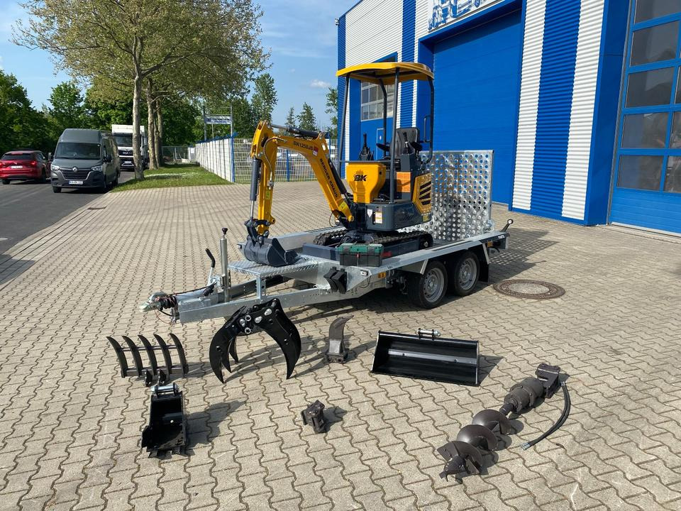 Minibagger BK1250JS + Tieflader + Zubehör *INKL.19% MWST*KUBOTA*BERGER KRAUS*JOYSTICK*SOFORT!* - Міні-екскаватор, Причіп: фото 1 Minibagger BK1250JS + Tieflader + Zubehör *INKL.19% MWST*KUBOTA*BERGER KRAUS*JOYSTICK*SOFORT!* - Міні-екскаватор, Причіп: фото 1