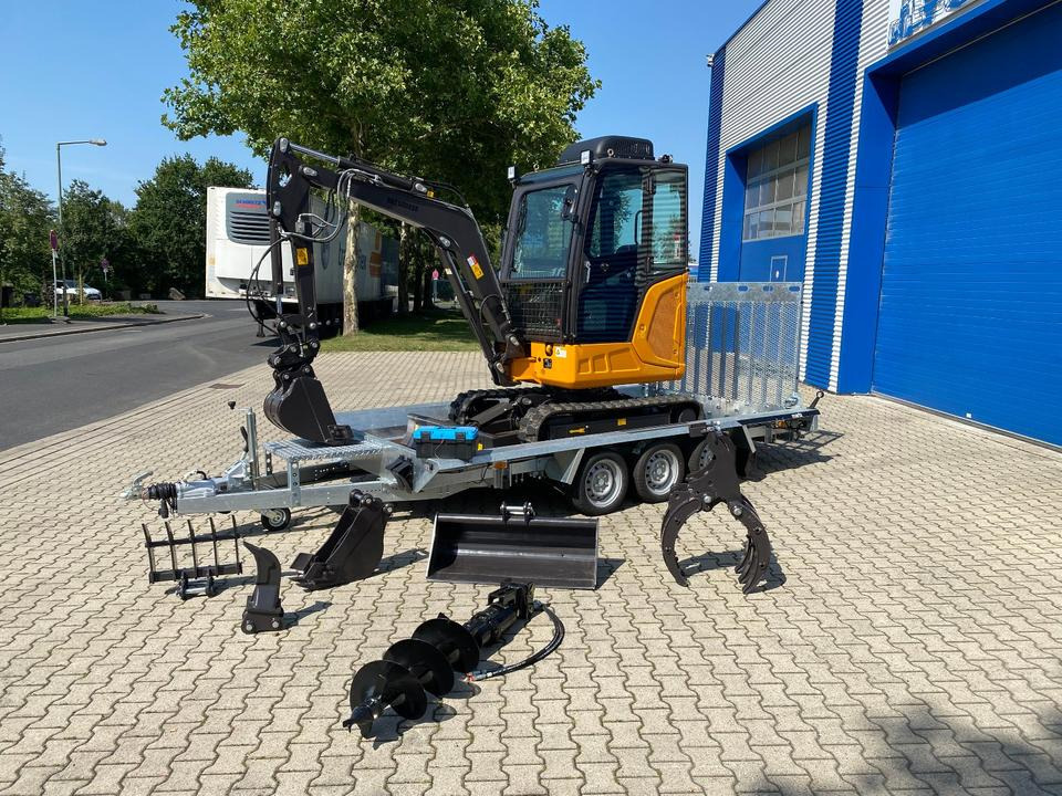 Minibagger BK2800ASR + Tieflader + Zubehör *INKL.19% MWST*BERGER KRAUS*KUBOTA*SCHWENKARM* VERSTELLFAHRWERK*KLIMA* - Міні-екскаватор, Причіп: фото 1 Minibagger BK2800ASR + Tieflader + Zubehör *INKL.19% MWST*BERGER KRAUS*KUBOTA*SCHWENKARM* VERSTELLFAHRWERK*KLIMA* - Міні-екскаватор, Причіп: фото 1