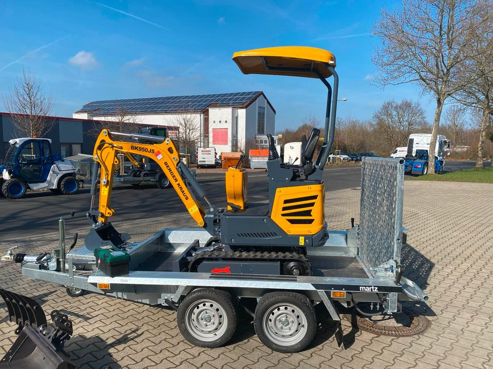 Minibagger BK950JS + Tieflader + Zubehör *INKL.19% MWST*BERGER KRAUS*JOYSTICK*SOFORT!* - Міні-екскаватор, Причіп: фото 3 Minibagger BK950JS + Tieflader + Zubehör *INKL.19% MWST*BERGER KRAUS*JOYSTICK*SOFORT!* - Міні-екскаватор, Причіп: фото 3