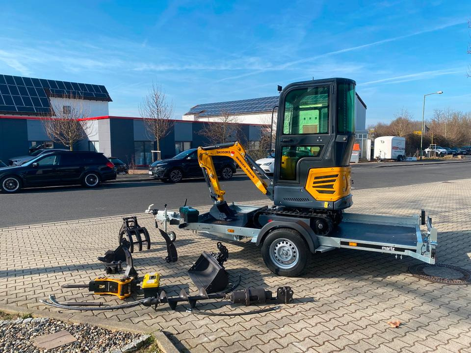 Minibagger BK950KS + Anhänger + Zubehör *INKL.19% MWST*BERGER KRAUS*KABINE*SOFORT!* - Міні-екскаватор, Причіп: фото 3 Minibagger BK950KS + Anhänger + Zubehör *INKL.19% MWST*BERGER KRAUS*KABINE*SOFORT!* - Міні-екскаватор, Причіп: фото 3