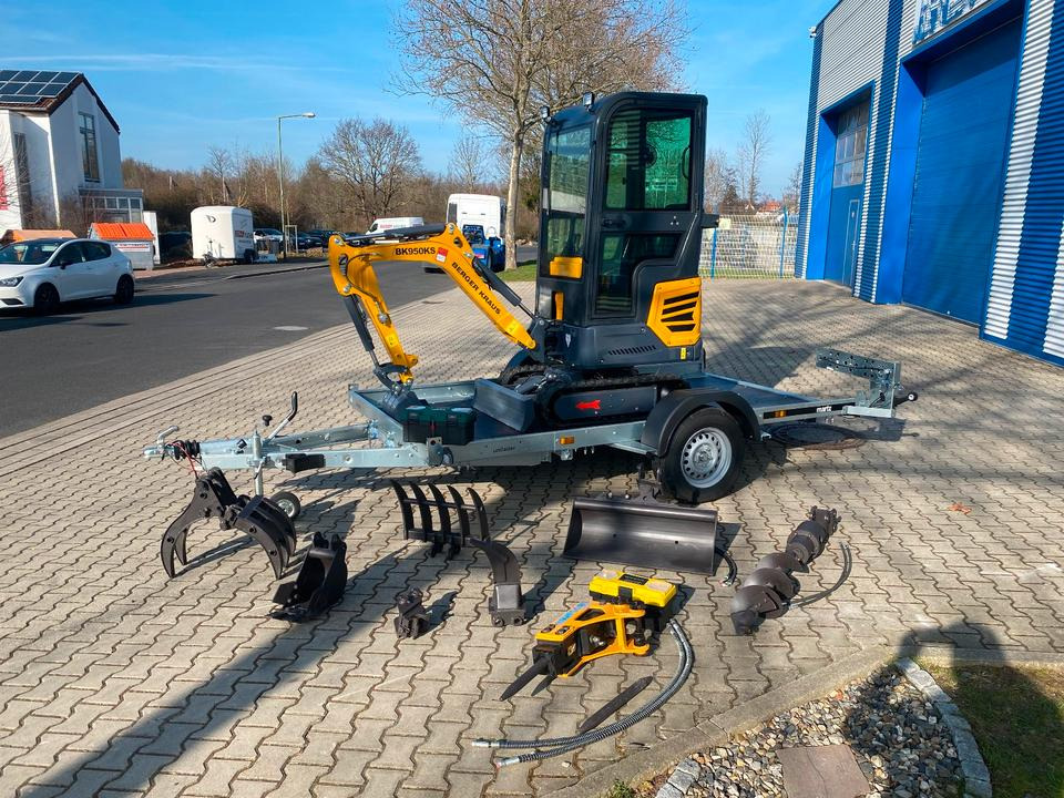 Minibagger BK950KS + Anhänger + Zubehör *INKL.19% MWST*BERGER KRAUS*KABINE*SOFORT!* - Міні-екскаватор, Причіп: фото 2 Minibagger BK950KS + Anhänger + Zubehör *INKL.19% MWST*BERGER KRAUS*KABINE*SOFORT!* - Міні-екскаватор, Причіп: фото 2