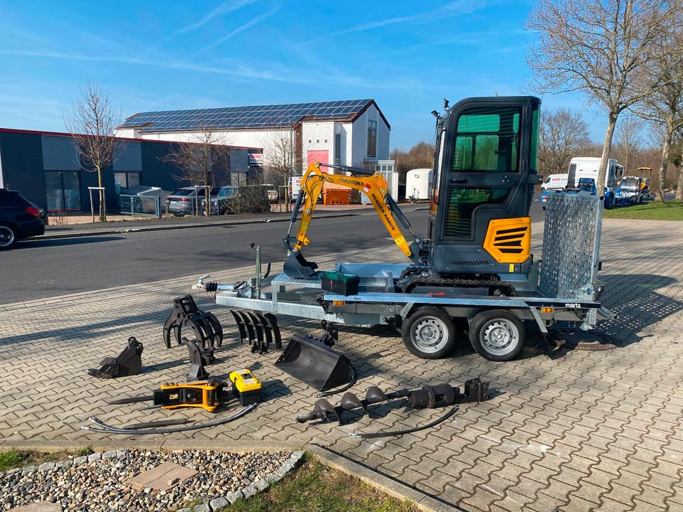 Minibagger BK950KS + Tieflader + Zubehör *INKL.19% MWST*BERGER KRAUS*KABINE*SOFORT!* - Міні-екскаватор, Причіп: фото 3 Minibagger BK950KS + Tieflader + Zubehör *INKL.19% MWST*BERGER KRAUS*KABINE*SOFORT!* - Міні-екскаватор, Причіп: фото 3