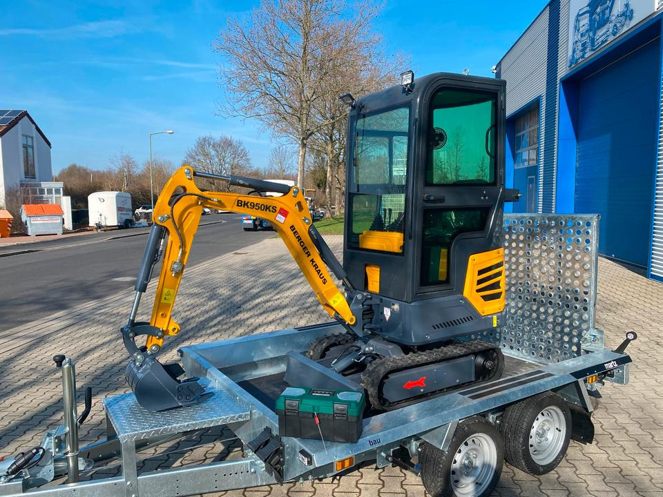 Minibagger BK950KS + Tieflader + Zubehör *INKL.19% MWST*BERGER KRAUS*KABINE*SOFORT!* - Міні-екскаватор, Причіп: фото 5 Minibagger BK950KS + Tieflader + Zubehör *INKL.19% MWST*BERGER KRAUS*KABINE*SOFORT!* - Міні-екскаватор, Причіп: фото 5