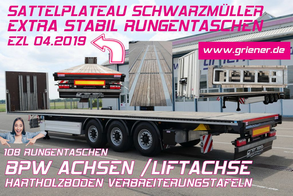 Schwarzmüller S1 / VERSTÄRKT 20 t-4 m /LIFT /BPW / RUNGENT. 6t - Бортовий напівпричіп/ Платформа: фото 1 Schwarzmüller S1 / VERSTÄRKT 20 t-4 m /LIFT /BPW / RUNGENT. 6t - Бортовий напівпричіп/ Платформа: фото 1