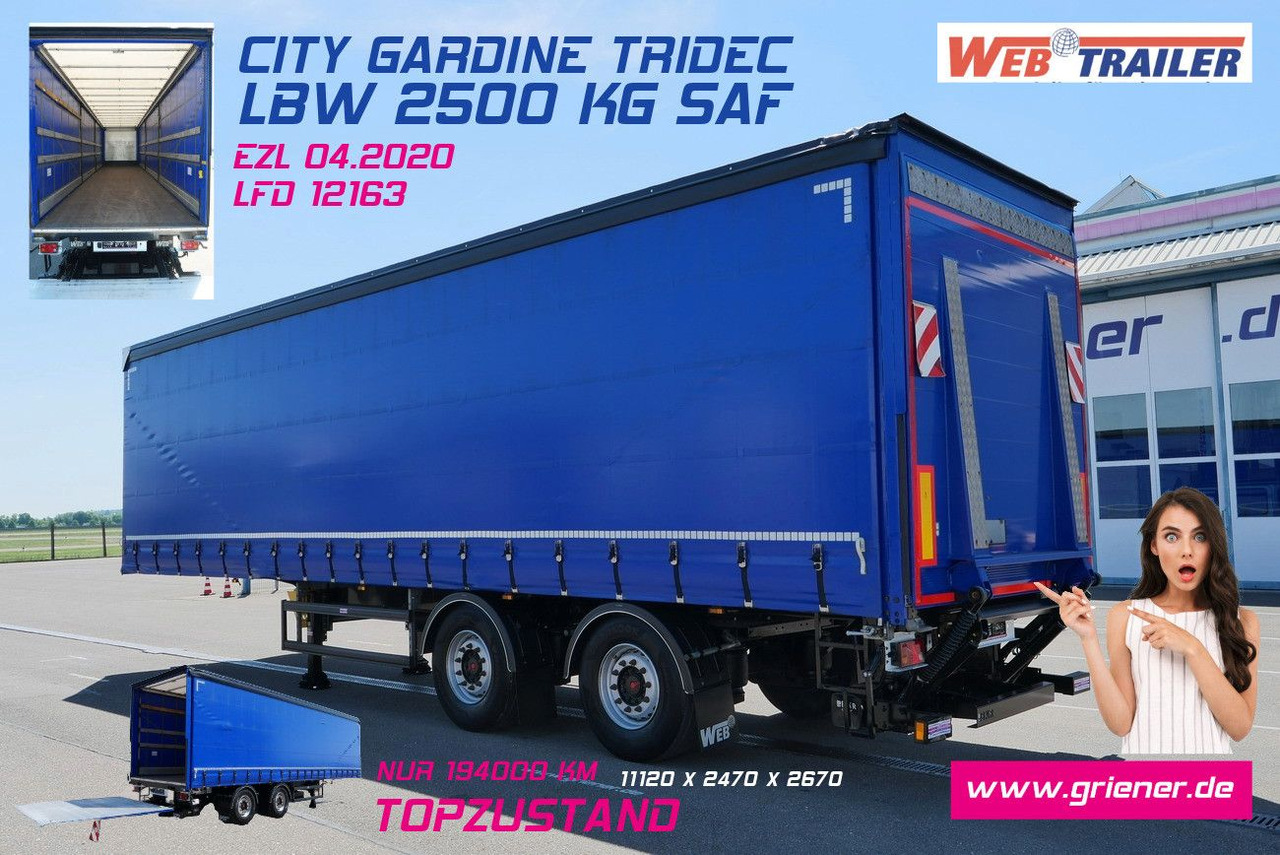 Web-Trailer LPRS 18 / CITY TRIDEC /GARDINE/LBW 2500 kg/SAF - Тентований напівпричіп: фото 1 Web-Trailer LPRS 18 / CITY TRIDEC /GARDINE/LBW 2500 kg/SAF - Тентований напівпричіп: фото 1