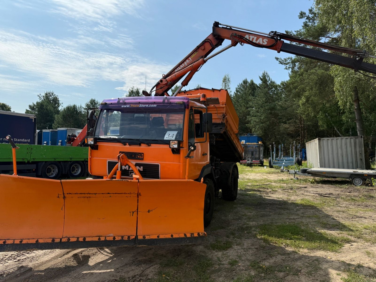 MAN 10.224 Atlas Kran Salzstreuer 4X4 - Самоскид вантажівка, Вантажівка з маніпулятором: фото 1 MAN 10.224 Atlas Kran Salzstreuer 4X4 - Самоскид вантажівка, Вантажівка з маніпулятором: фото 1