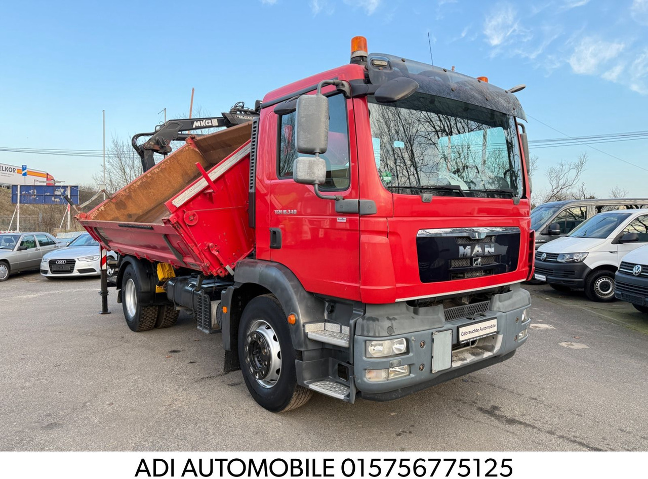 MAN TGM 18.340 Kipper mit Kran - Самоскид вантажівка, Вантажівка з маніпулятором: фото 1 MAN TGM 18.340 Kipper mit Kran - Самоскид вантажівка, Вантажівка з маніпулятором: фото 1