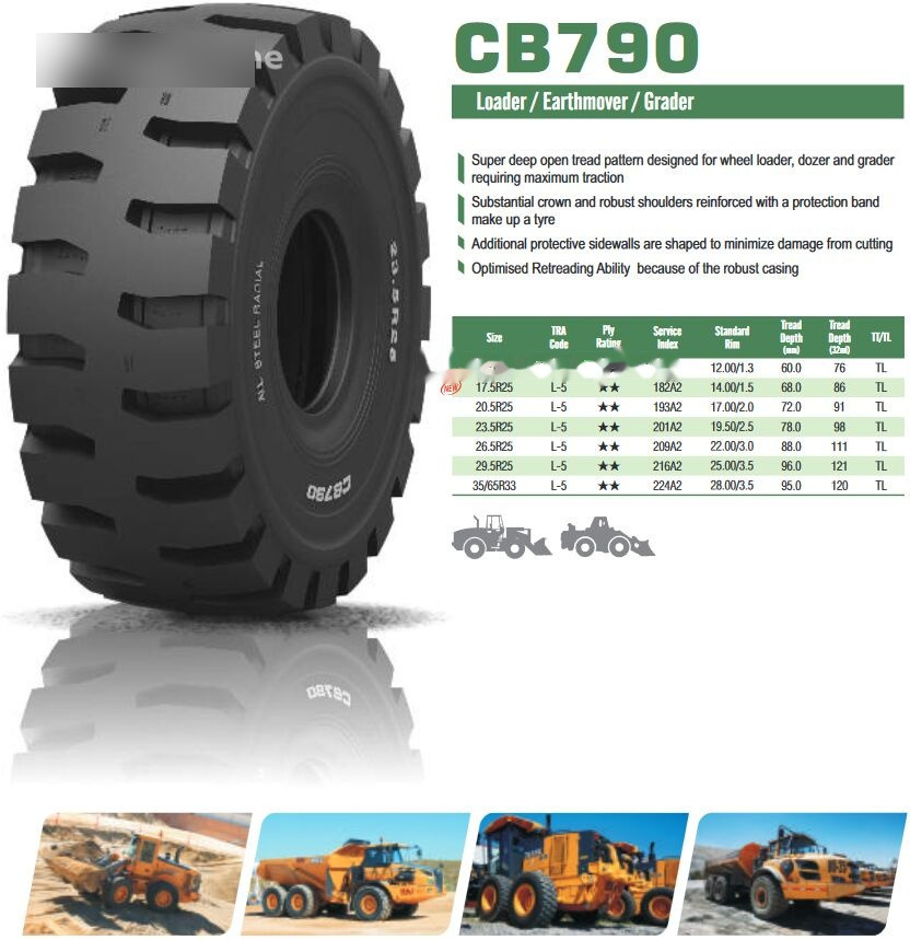 WestLake 15.5R25 CB790 ** L5 TL - Шина в категорії Колісні навантажувачі: фото 2 WestLake 15.5R25 CB790 ** L5 TL - Шина в категорії Колісні навантажувачі: фото 2