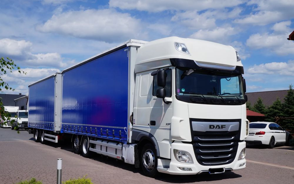DAF XF 480 EURO 6 ZESTAW TANDEM PRZEJAZDOWY 120 M3 7,7 M + 7,7 M WECON - Тентована вантажівка: фото 1 DAF XF 480 EURO 6 ZESTAW TANDEM PRZEJAZDOWY 120 M3 7,7 M + 7,7 M WECON - Тентована вантажівка: фото 1
