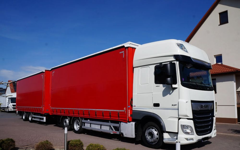 DAF XF 480 EURO 6 ZESTAW TANDEM PRZEJAZDOWY 120 M3 7,8 M + 7,8 M WECON - Тентована вантажівка: фото 1 DAF XF 480 EURO 6 ZESTAW TANDEM PRZEJAZDOWY 120 M3 7,8 M + 7,8 M WECON - Тентована вантажівка: фото 1