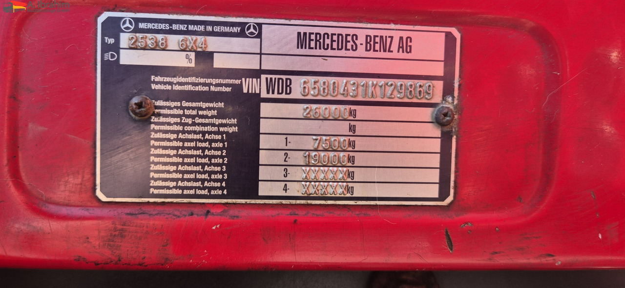 Mercedes-Benz DB 2538 AK 6x4 Meiller Getriebe überholt - Гаковий мультиліфт вантажівка: фото 4 Mercedes-Benz DB 2538 AK 6x4 Meiller Getriebe überholt - Гаковий мультиліфт вантажівка: фото 4
