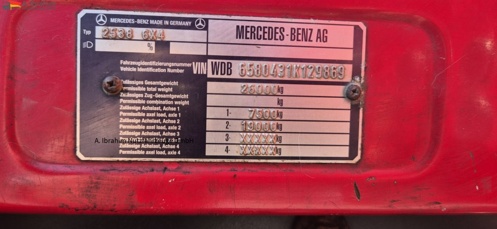 Mercedes-Benz DB 2538 AK 6x4 Meiller Getriebe überholt - Гаковий мультиліфт вантажівка: фото 4 Mercedes-Benz DB 2538 AK 6x4 Meiller Getriebe überholt - Гаковий мультиліфт вантажівка: фото 4