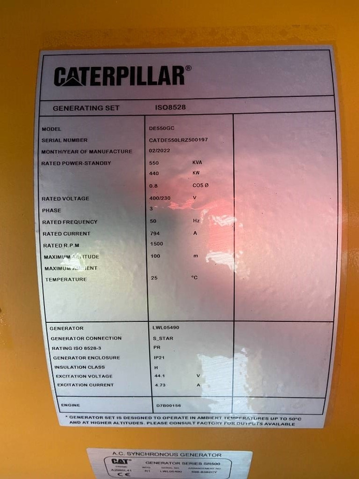 CAT DE550GC - 550 kVA Stand-by Generator - DPX-18221 - Електричний генератор: фото 4 CAT DE550GC - 550 kVA Stand-by Generator - DPX-18221 - Електричний генератор: фото 4