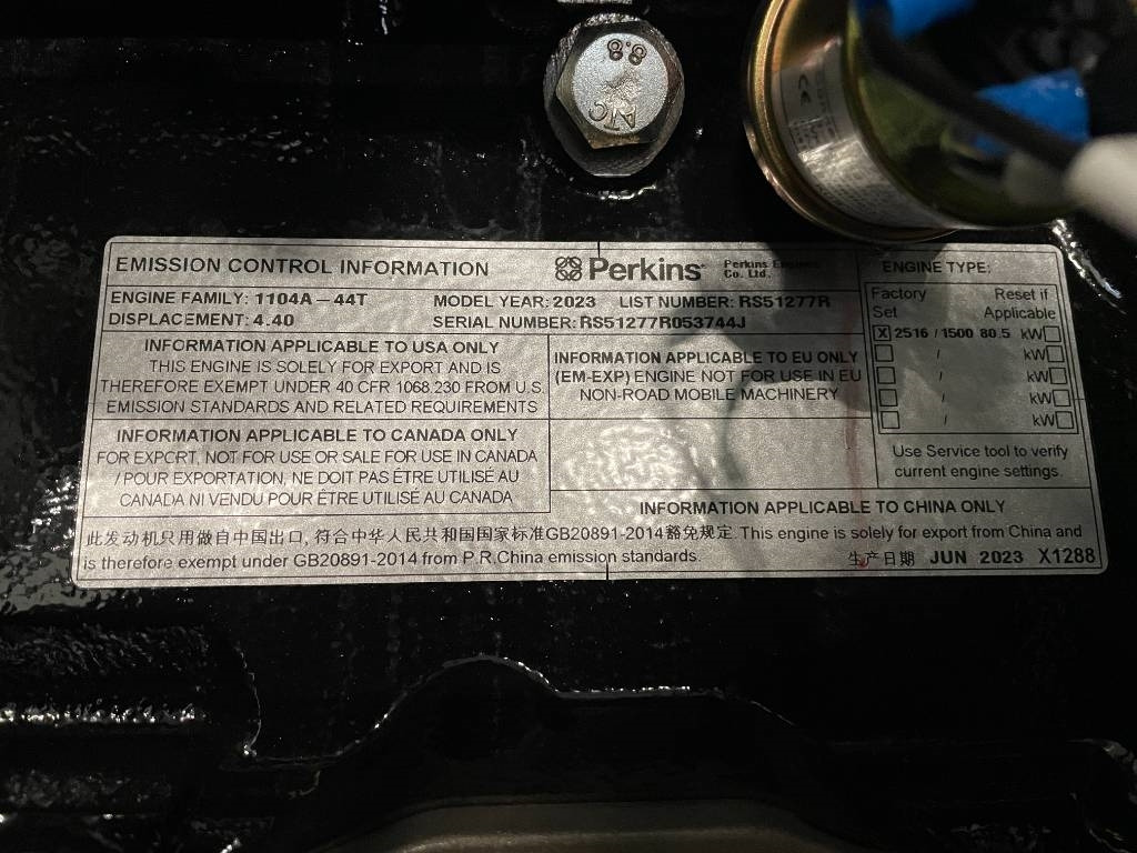 Новий Електричний генератор Perkins 1104A-44TG2 - 88 kVA Generator - DPX-19805: фото 12