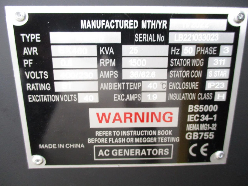 Новий Електричний генератор Stedefra VG-R30 , 37.5 KVA , New Diesel generator, 3 Phase: фото 13