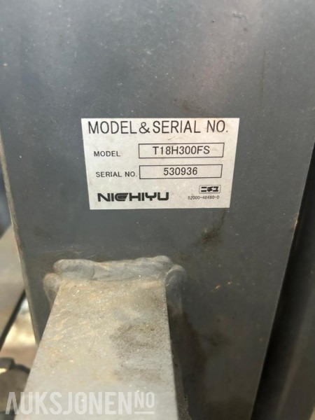 2005 Nichiyu gaffeltruck-elektrisk -Løftekapasitet 1500kg - Modell Nichiyu FB15PN-67BC-400 - 780 timer. - Навантажувач телескопічний: фото 5 2005 Nichiyu gaffeltruck-elektrisk -Løftekapasitet 1500kg - Modell Nichiyu FB15PN-67BC-400 - 780 timer. - Навантажувач телескопічний: фото 5