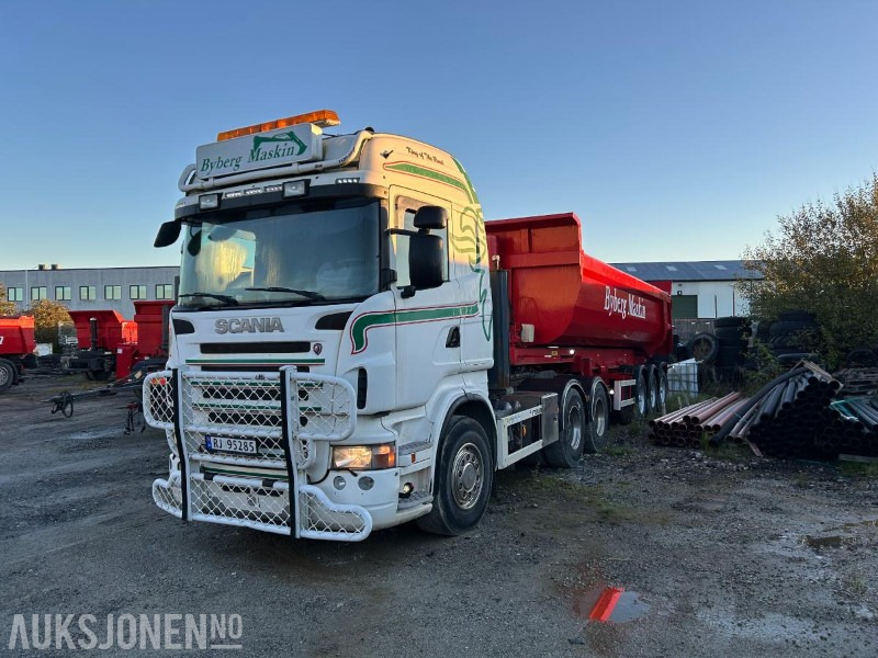 2009 Scania R560 Kombibil selges komplett Tippsemi og Maskinslep - Самоскид вантажівка: фото 1 2009 Scania R560 Kombibil selges komplett Tippsemi og Maskinslep - Самоскид вантажівка: фото 1