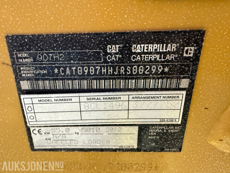 Колісний навантажувач 2012 Cat 907H2 - Planeringsskuffe - Pallegaffler - 3646T: фото 26
