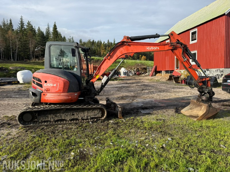2012 Kubota U55-4 5,5 tonns gravemaskin med Steelwrist rototilt og 2 skuffer - Екскаватор: фото 3 2012 Kubota U55-4 5,5 tonns gravemaskin med Steelwrist rototilt og 2 skuffer - Екскаватор: фото 3