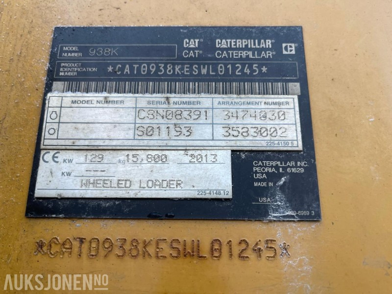 Колісний навантажувач 2013 Cat 938K Hjullaster, 9988 timer, Sertifisert til Juli 2026: фото 21