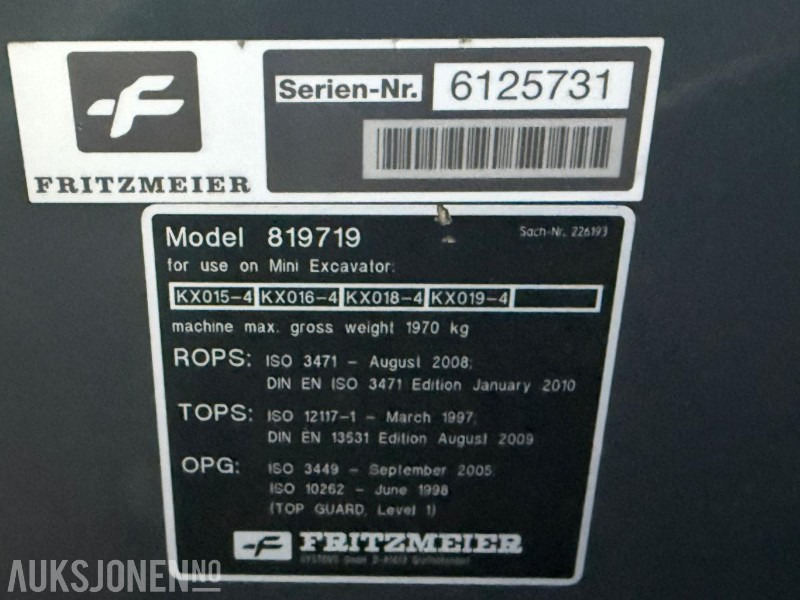 Міні-екскаватор 2016 Kubota KX019-4 MINIGRAVER NYE BELTER SERVICEHISTORIKK NY SERVICE 12/25.: фото 25