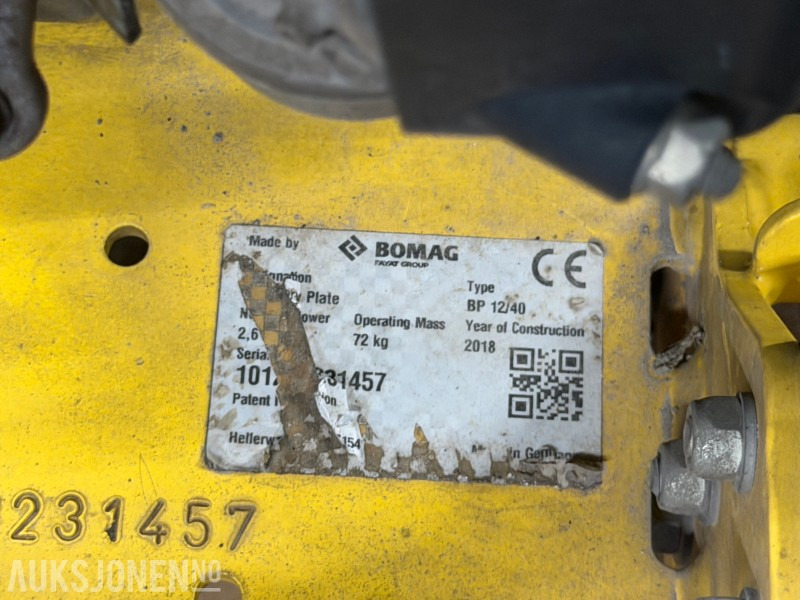 2018 Bomag BP 12/40 vibroplate - Каток: фото 4 2018 Bomag BP 12/40 vibroplate - Каток: фото 4