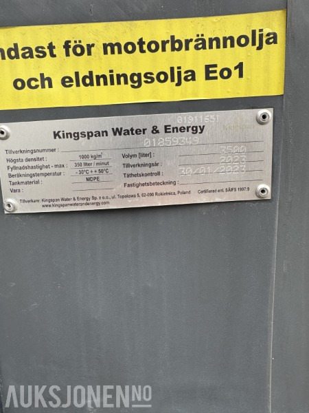 Kingspan Fuelmaster 3500L stasjonær dieseltank med pumpe og låsbart skap. - Будівельне обладнання: фото 5 Kingspan Fuelmaster 3500L stasjonær dieseltank med pumpe og låsbart skap. - Будівельне обладнання: фото 5