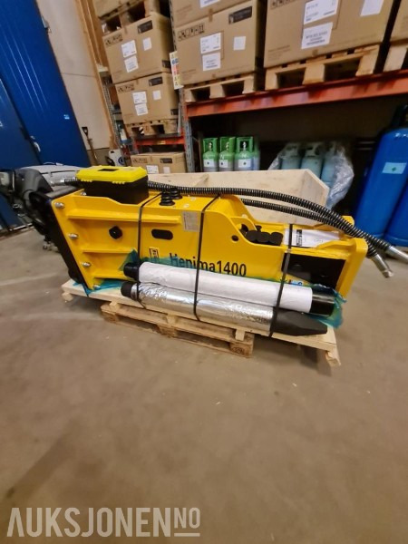 NY HENIMA 1400 PIGGHAMMER TIL 18-26 TONNS GRAVEMASKIN S70 M/GARANTI - Гідравлічний молот в категорії Будівельна техніка: фото 1 NY HENIMA 1400 PIGGHAMMER TIL 18-26 TONNS GRAVEMASKIN S70 M/GARANTI - Гідравлічний молот в категорії Будівельна техніка: фото 1