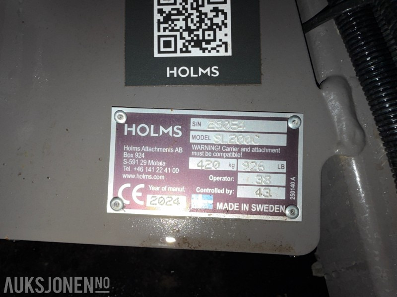 Навісне обладнання в категорії Будівельна техніка 2024 Holms SL200 Kost med styring: фото 9