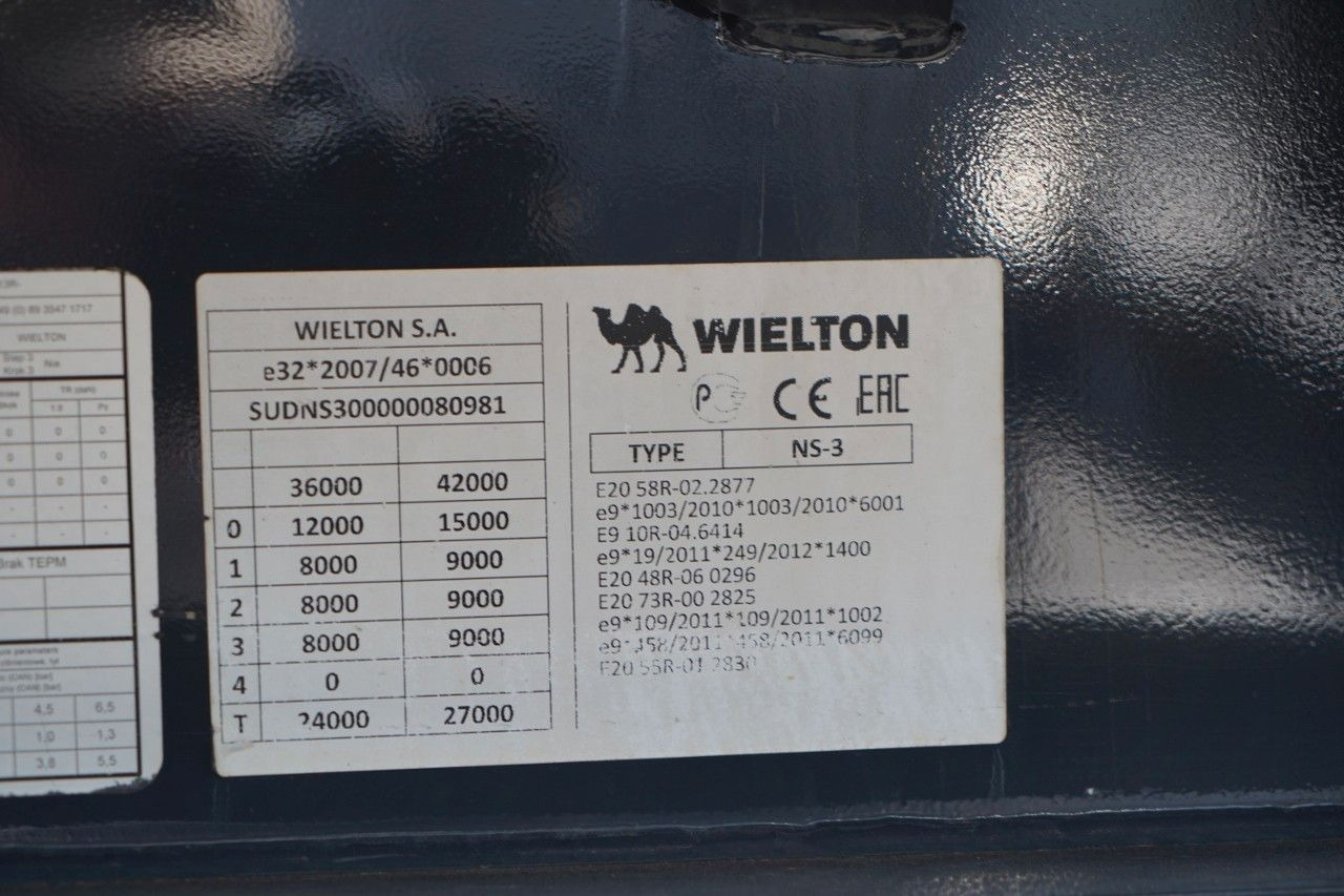 Тентований напівпричіп Wielton / FIRANKA STANDARD / MULDA DO STALI - 9 M  / OŚ: фото 32 Тентований напівпричіп Wielton / FIRANKA STANDARD / MULDA DO STALI - 9 M  / OŚ: фото 32