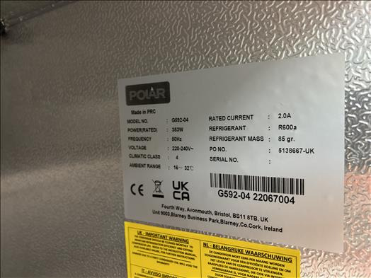 Polar G592-04 Refrigerator - Обладнання для харчової промисловості: фото 5 Polar G592-04 Refrigerator - Обладнання для харчової промисловості: фото 5