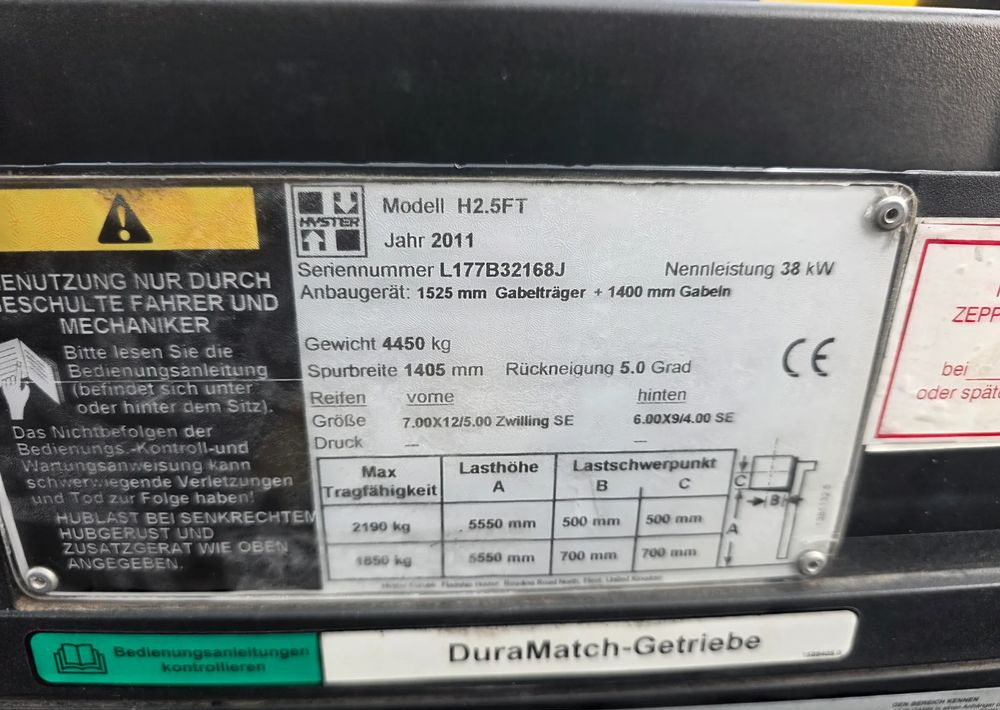 Hyster H2.5FT /LPG/ 1 WŁAŚCICIEL /1923 MTH / - Навантажувач вилковий: фото 5 Hyster H2.5FT /LPG/ 1 WŁAŚCICIEL /1923 MTH / - Навантажувач вилковий: фото 5